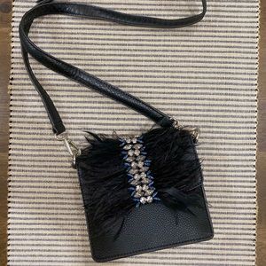 San Edelman Feather Jewelded Crossbody Bag